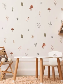 3pcs Mushroom Pattern Wall Sticker, Stickers, Wall Decal, Vinly Decal For Home Decorations, Spring Decoration Items Refresh Your Home, Rama Decoration Stickers Gifts Birthday Graduation