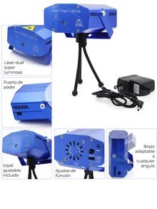 Lampara LED.09 Efectos de Iluminación Láser Movimiento Automático Ambiente de Fiesta Inmediato ELE-GATE - Azul - Ver 5