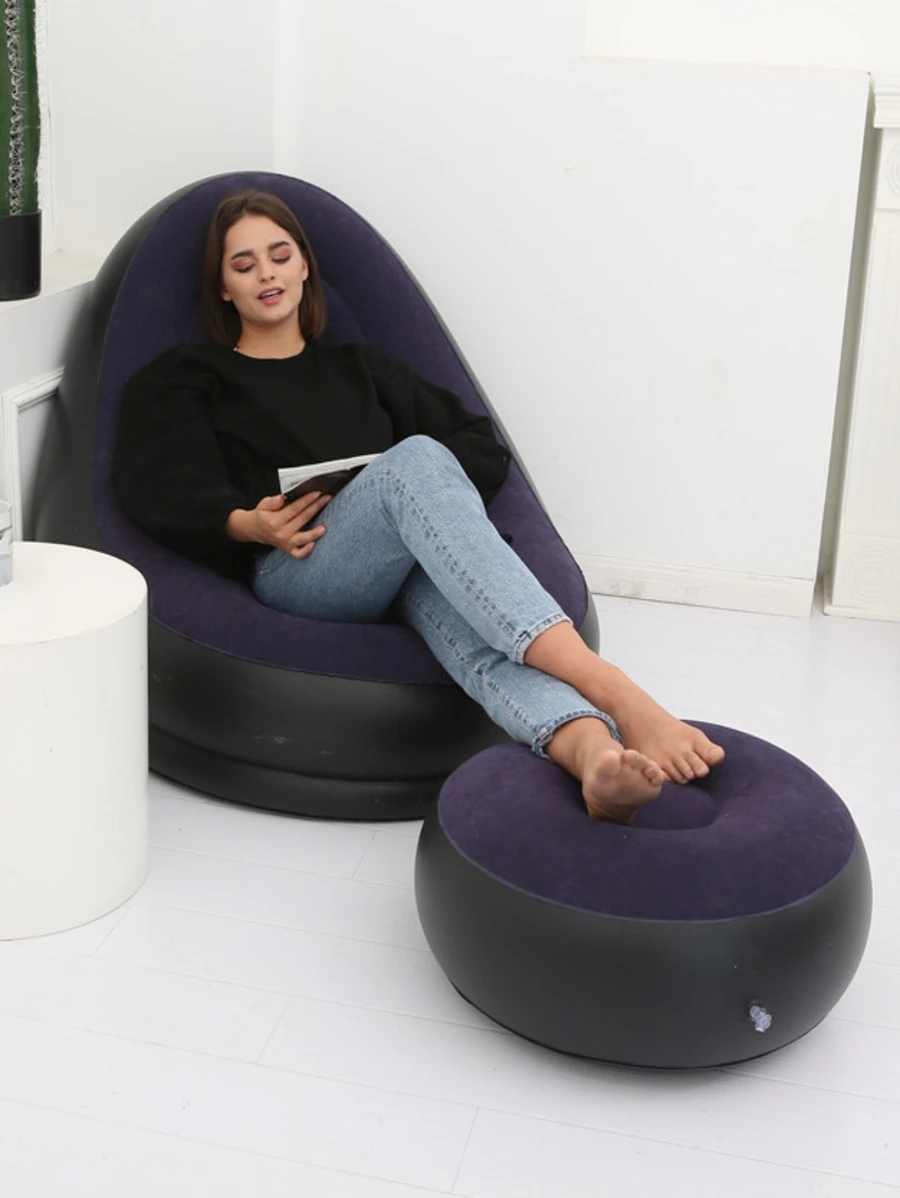 puff Sillon sofa inflable con reposapies para ocio descanso - Multicolor - Ver 1