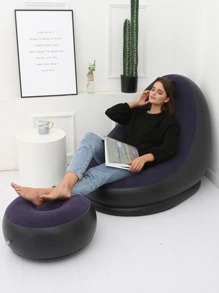 puff Sillon sofa inflable con reposapies para ocio descanso - Multicolor - Ver 3
