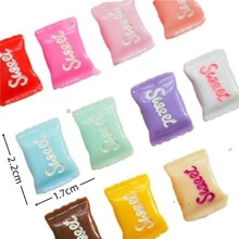 10入組/套簡單ABS糖果形狀DIY女士手機殼配件隨機發貨 - 彩色 - 查看 5