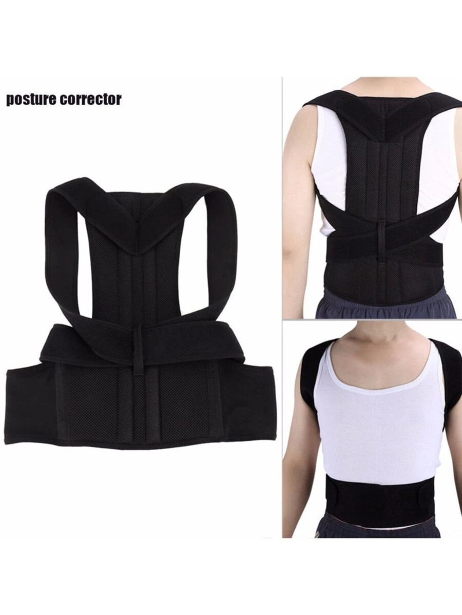 Colete Corretor de Postura Cinta Postural HYQ1542 - Preto - Visão 1