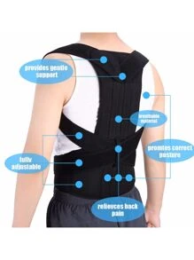 Colete Corretor de Postura Cinta Postural HYQ1542 - Preto - Visão 5
