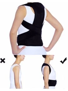Colete Corretor de Postura Cinta Postural HYQ1542 - Preto - Visão 6