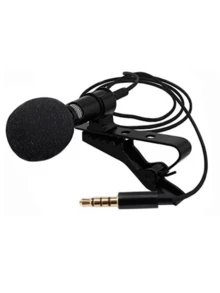 Mini Portable Lapel Microphone Universal Jack 3.5 Lavalier Multi-Device Recording Cell Phone, Pc Stereo Sound Two Lines - Black - View 2