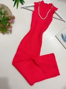 Women Sweater Dresses - 橘色 - 查看 2