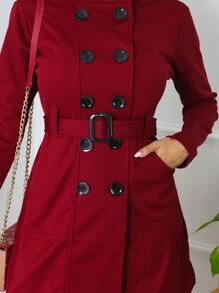 Women Cardigans - Burgundy - View 2