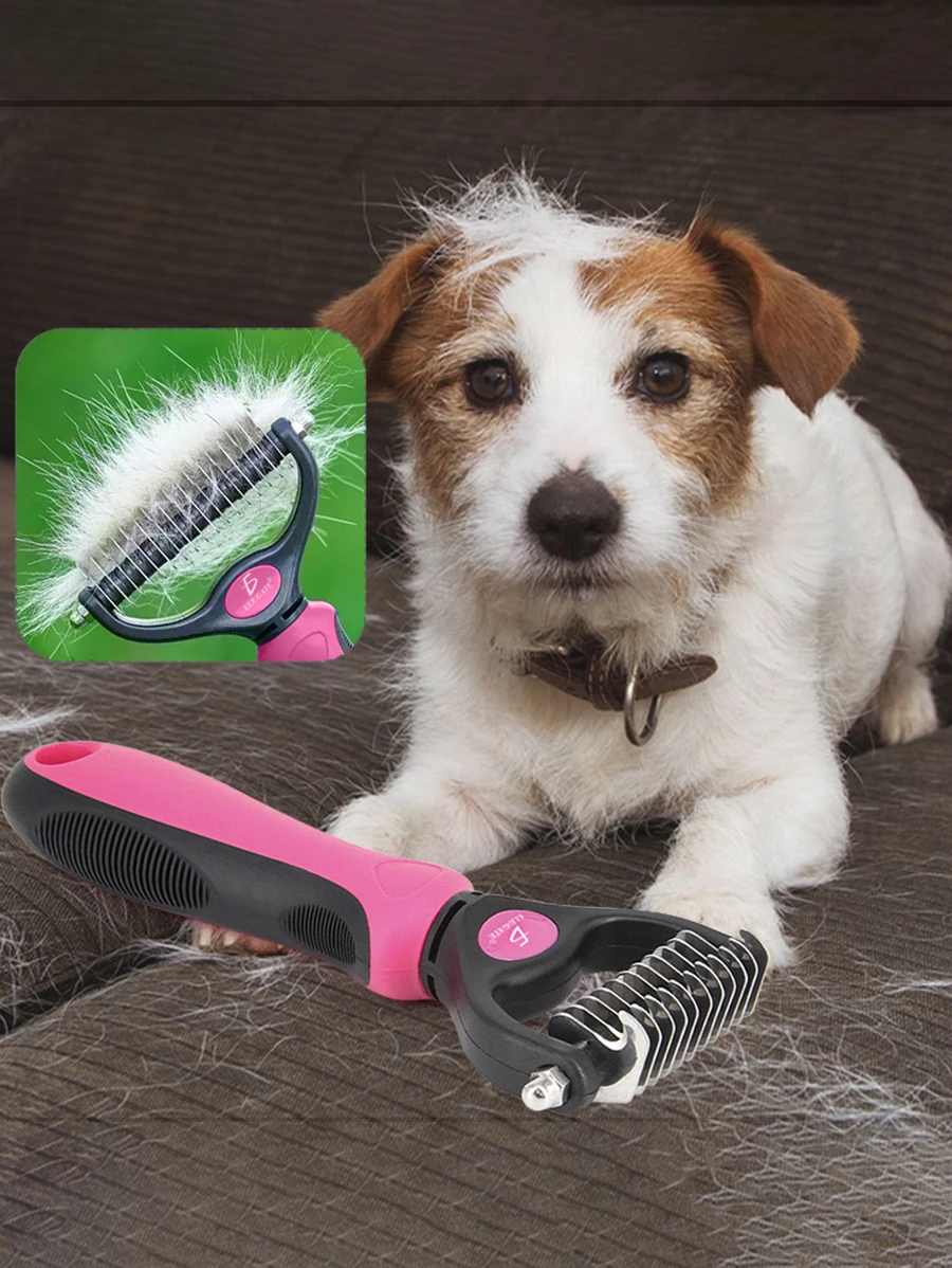 Accesorios Para Mascotas MAS.07.2 con cerdas metálicas y mango ergonómico Para Perros y Gatos Ideal para eliminar enredos y nudos en el pelaje ELE-GATE - Multicolor - Ver 1