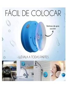 Bocina Bluetooth Baño Portátil Recargable Impermeable - Negro - Ver 2