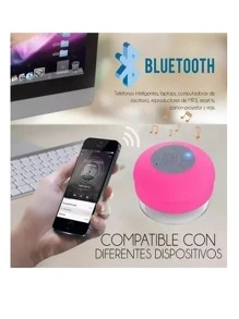 Bocina Bluetooth Baño Portátil Recargable Impermeable - Negro - Ver 3
