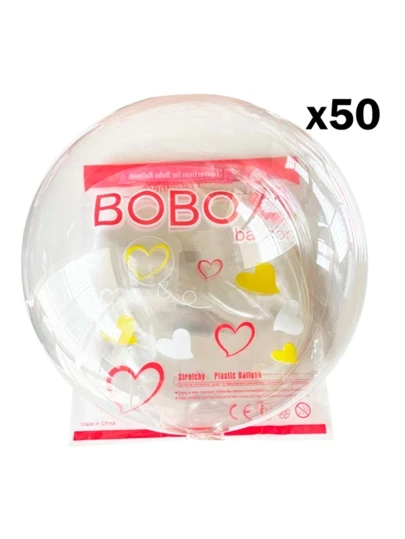 50 Globos Bobo Globos Burbuja Ballón Pvc Transparente 18in