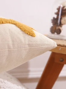 1入組禮品帆布葉子刺繡靠墊套不附帶墊芯 - 彩色 - 查看 3