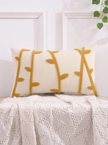 1入組禮品帆布葉子刺繡靠墊套不附帶墊芯 - 彩色 - 查看 7