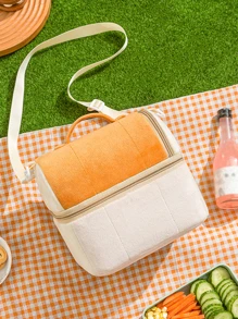 QYeah 1入組滌綸便當袋 - 橘色 - 查看 5