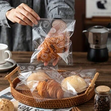 50/100pcs Bread Packaging Bags, Transparent Toast Sandwich Packaging Self-Sealing Bags, Greaseproof Paper Bags, Food Packaging Bags, Vacuum Sealing Bags, Kitchen Supplies