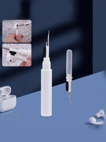 1pc Headset Cleaning Kit: Airpods Pro Cleaning Pen, Case & Brush - Keep Your Headset Clean & Protected - White - View 3