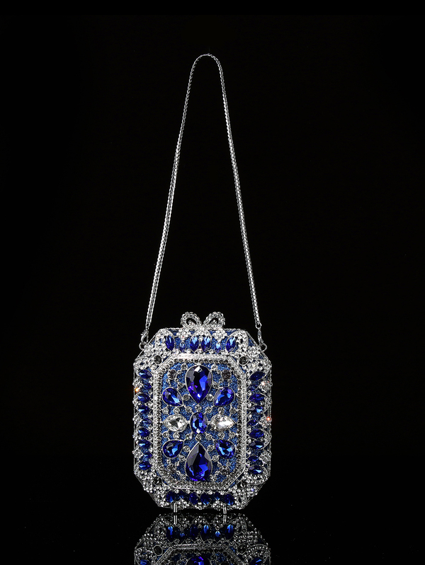 Mini Rhinestone Decor Evening Clutch Bag With Metal Chain Strap