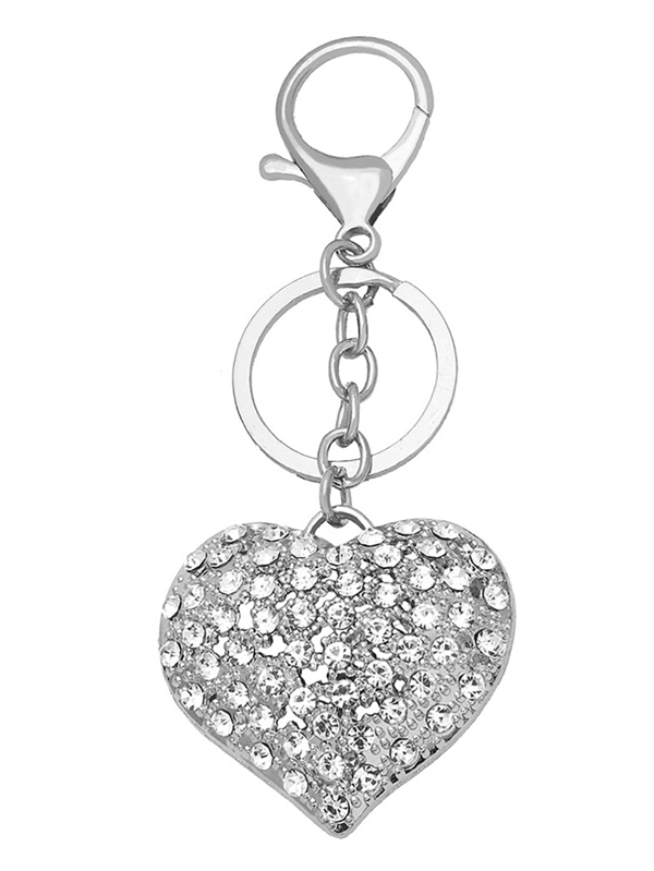 Rhinestone Decor Heart Shaped Keychain SHEIN USA