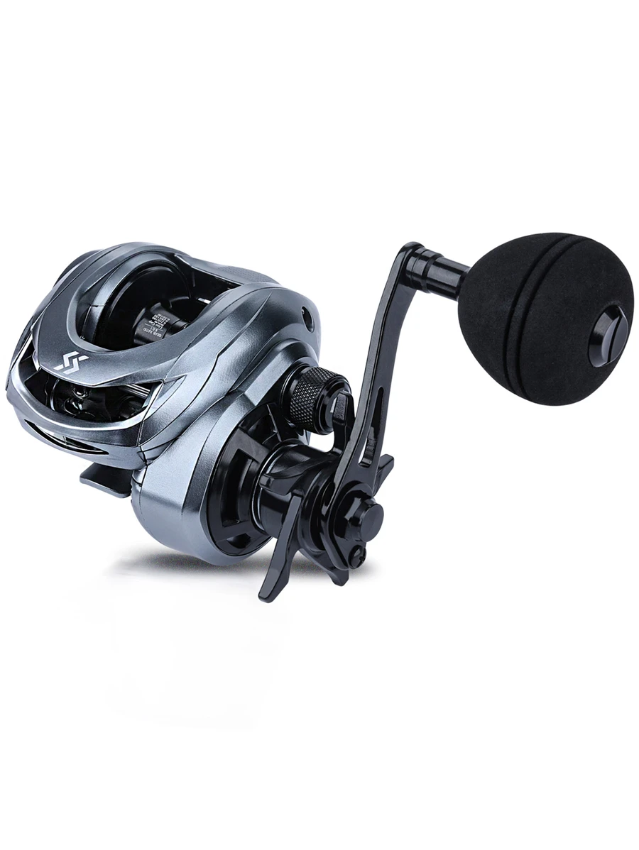 Sougayilang Baitcasting Fishing Reel High Speed Baitcaster With 9+1 Ball Bearings, Gear Ratio 8.0:1, Magnetic Brake System Power Handle Casting Reels - Grey - View 1