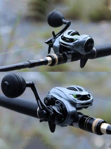 Sougayilang Baitcasting Fishing Reel High Speed Baitcaster With 9+1 Ball Bearings, Gear Ratio 8.0:1, Magnetic Brake System Power Handle Casting Reels - Grey - View 8