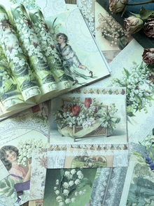 50入組復古花園花主題DIY日記裝飾用品材料書 - 彩色 - 查看 3