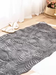 1pc Short Plush Embroidered Floor Mat For Living Room, Study, And Bedroom: Dust-Proof And Anti-Scratch, Home Decoration In Simple Ins Style; Suitable For All Seasons - Dark Grey - View 3