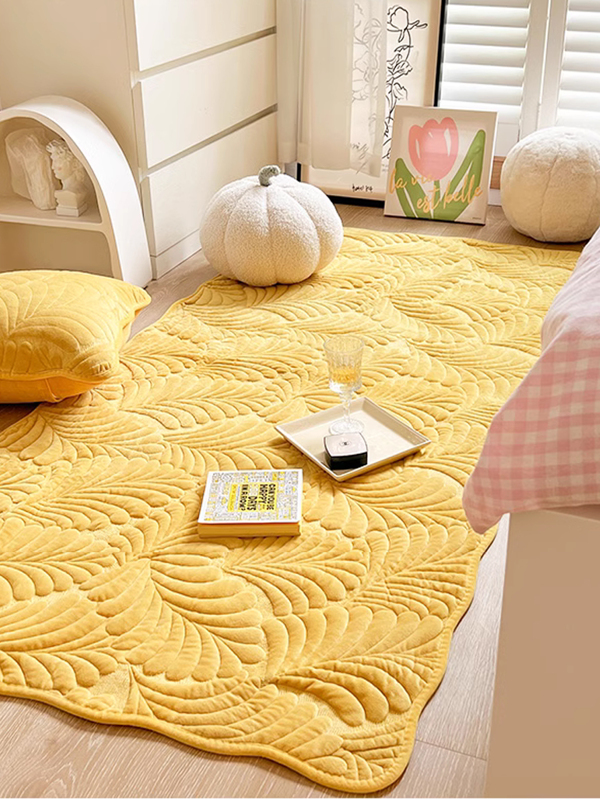 1pc Leaf Quilted Rug SHEIN USA