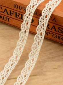 1 cuộn ruy băng ren DIY - Màu be - Xem 1