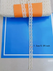 1 cuộn ruy băng ren DIY - Màu be - Xem 2
