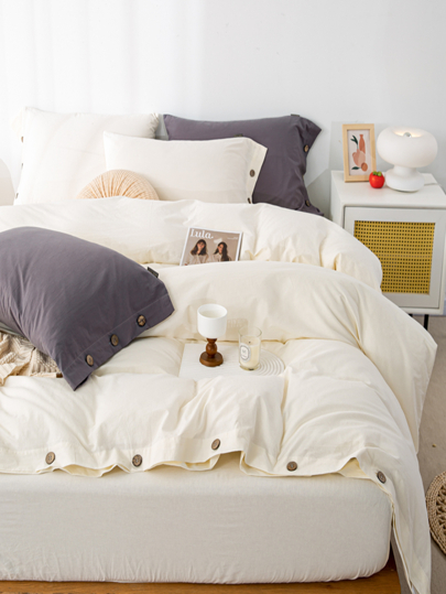 100% Cotton Bedding Set, 1 Duvet Cover & 2 Pillowcases (No Filling)