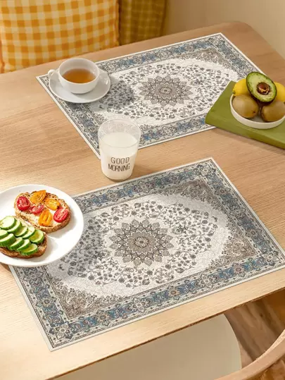 1入組復古圖案防滑餐墊