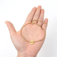 全新简约 A-Z 首字母女式手链 不锈钢链条手链 女士珠宝礼物