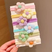 6入組女孩花朵裝飾髮圈適用於頭髮裝飾用品