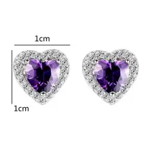 Vanel pasang Anting Pejantan Hati Multicolor Sederhana Dan Halus Sebagai Hadiah Untuk Istri Atau Putri - Purple - View 4
