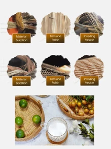 1入組圓形藤託盤 - 棕色 - 查看 8