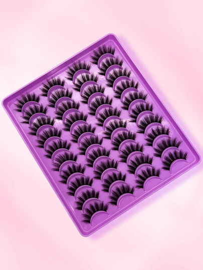 20 paia di ciglie finte naturali e volumizzate extra lunghe, stile cat eye, morbide e delicate sulla pelle - set di accessori per ciglie - ideale per uso quotidiano e occasioni speciali, non irritante, riutilizzabile, adatto a tutte le forme degli occhi, 20 paia di ciglie finte naturali