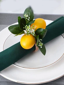 4 piezas Anillo de servilleta con diseño de limón - Multicolor - Ver 5