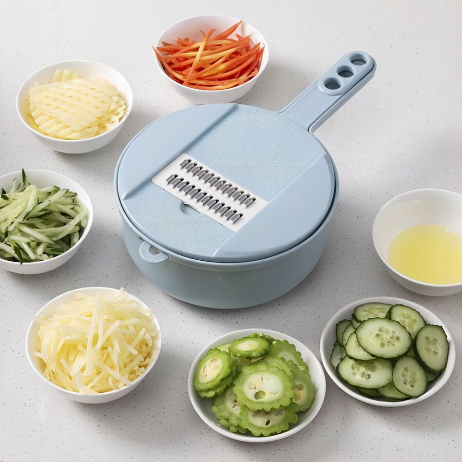 Rallador Cortador Rebanador Picador Manual De Verduras y Fruta - Multicolor - Ver 1