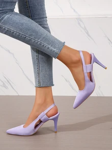 Women's High Heeled Shoes - Purple - View 1