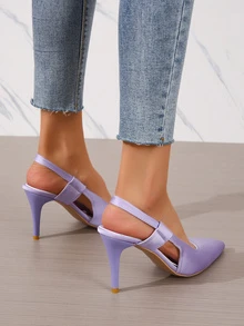 Women's High Heeled Shoes - Purple - View 2