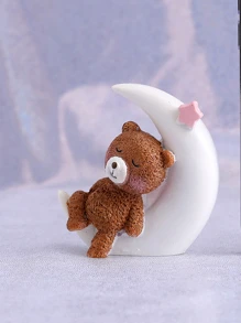 1 件树脂卡通熊雕像，适用于家居装饰、客厅、书房、卧室、餐厅日常/节日装饰，适合圣诞节、母亲节、感恩节、情人节礼物，最佳节日礼物 - 白色 - 查看 2