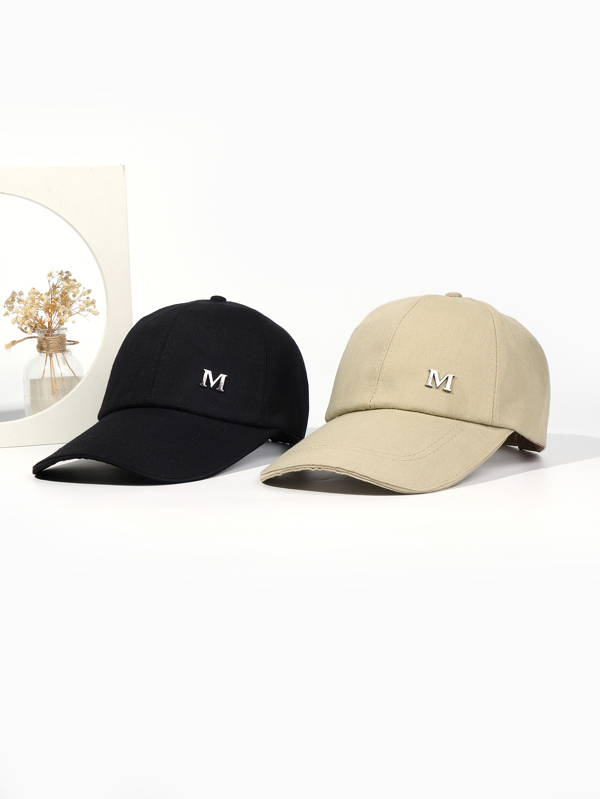 2 Unisex Iron-Brand M Caps, Simple Solid Color Casual Baseball Cap For Sun Protection, Adjustable Sun Hat, Couple Hat, Cool Fashionable Baseball Cap, Dad Hat, Suitable For Outdoor Gatherings, Travel, Work, And Home Wear