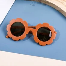 Flower Design Kids Fashion Glasses - Orange - View 1