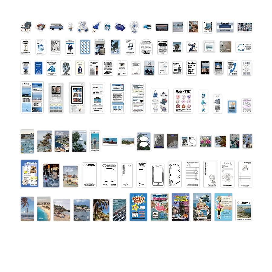 200入組混合圖案材料紙 - 黑色 - 查看 1