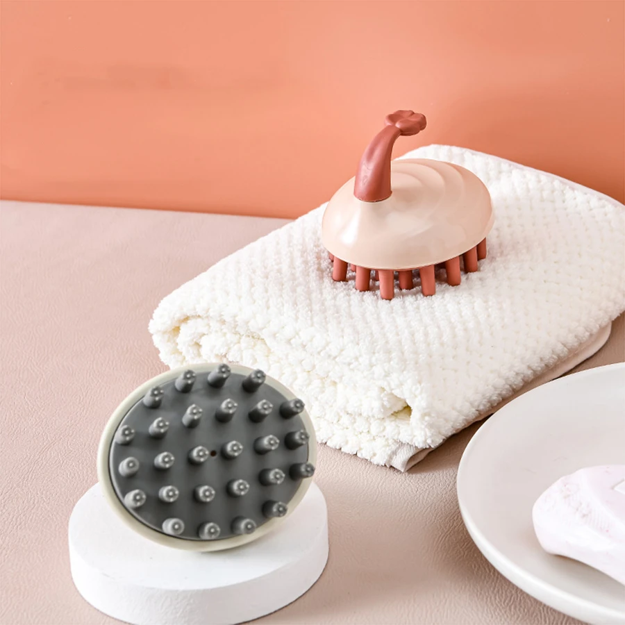 Bàn chải massage dầu gội khối màu 1pc - Màu Xám nhạt - Xem 1
