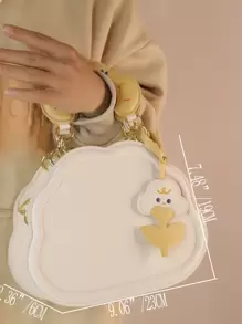 Small Novelty Bag With Bag Charm Cloud Design Zipper PU