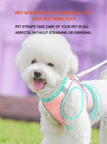 Pet Harness And Leash Set With Four Seasons Breathable Back Carry For Small Dogs - Pink - View 2