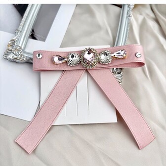 Horquilla con diamante de imitación & con diseño de lazo