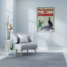 Metal Sign Vintage Advert Retro Sign Man Cave Sign Vintage Sign Bar Sign Rusted Effect 8x12 Inch - Black - View 4