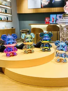 1個 かわいいクマ型キーホルダー、車のキーやリュックに最適、カップルへのクールで可愛いギフト、車のアクセサリー、女性のキーチェーン、学校用品、先生へのプレゼント、新学期の先生用アクセサリー - マルチカラー - チェックする 3